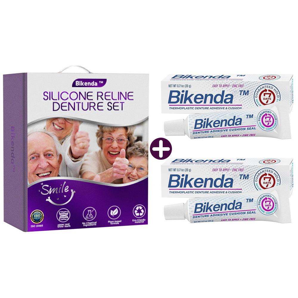 Official Store | ๐ฉโโ๏ธ๐ฆท Bikendaโข Silicone Reline Denture Set ๐ง๐ผโโ๏ธAmerican Dental Association (ADA) Recommendation